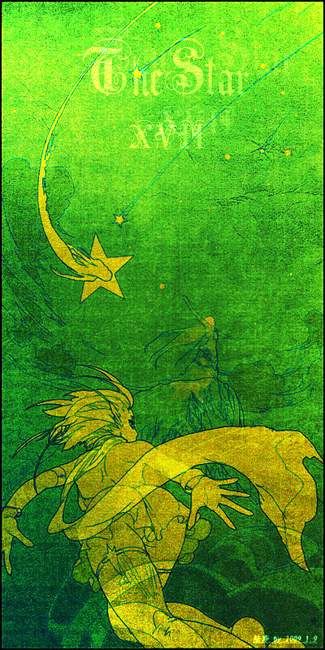 塔罗牌星辰线稿加工平面版