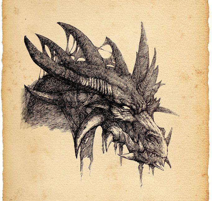 针管笔也疯狂懒人难得抽时间画龙头