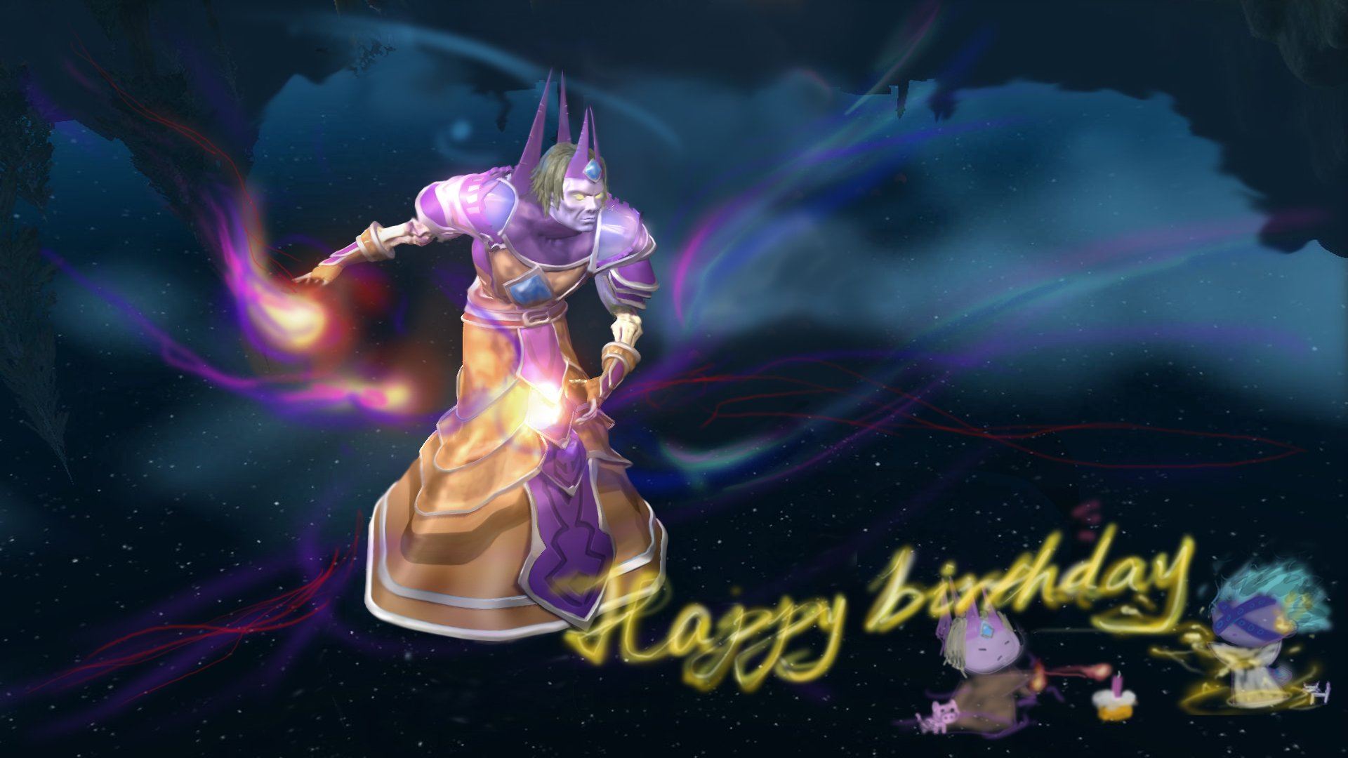 原创一张生日贺卡t6亡灵法师原型