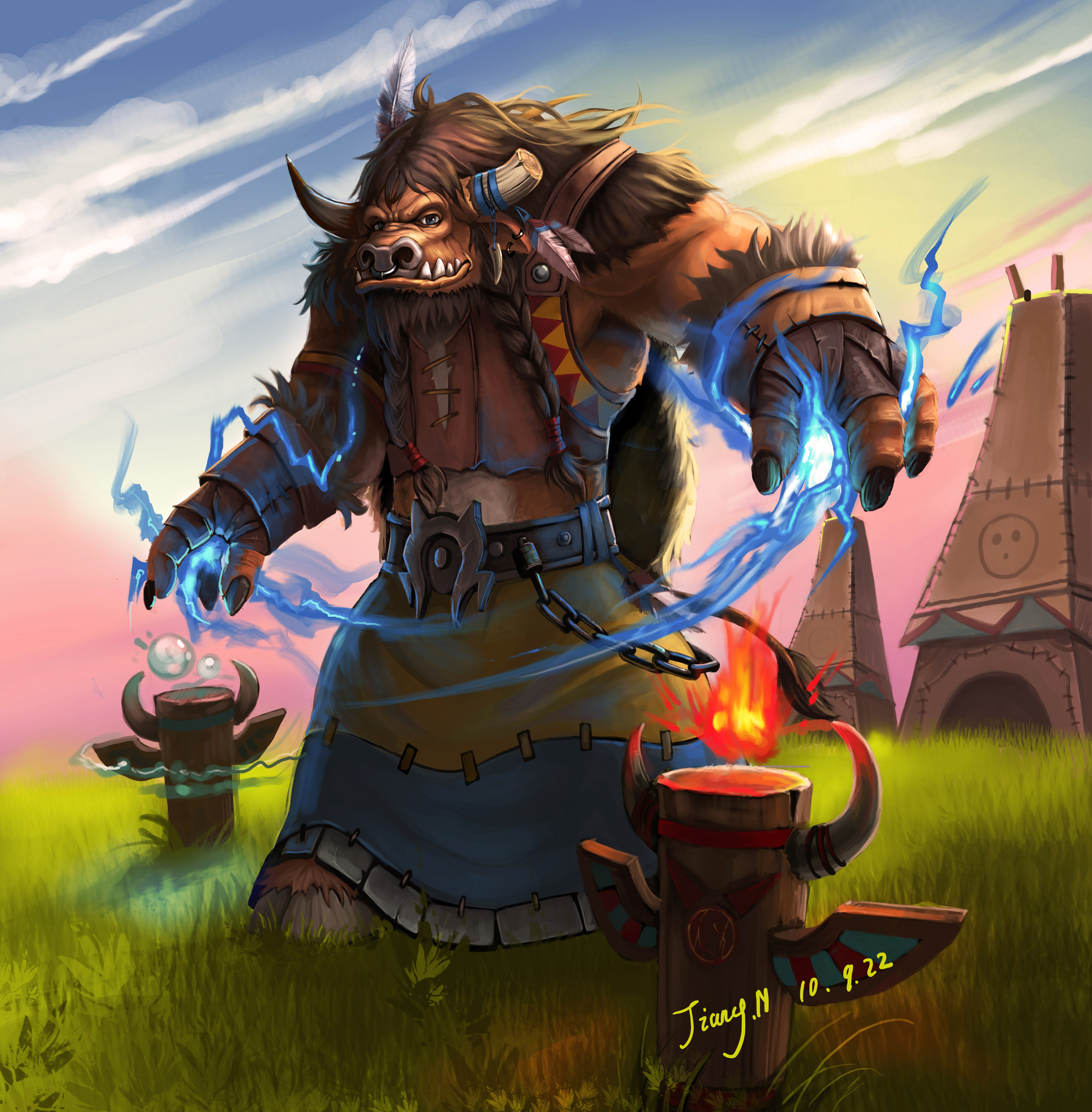 原创最近画的一张元素萨