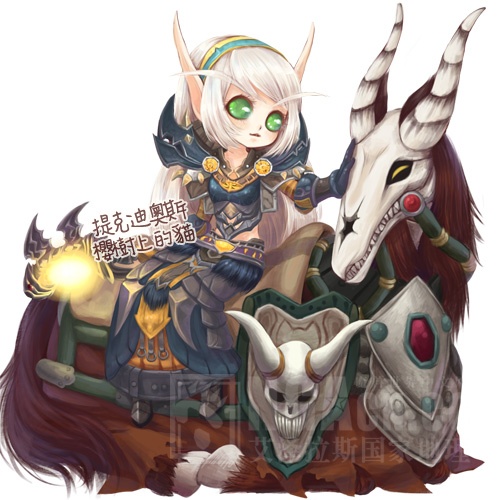 q版涂鸦新头像更换t9血精灵牧师红色骷髅马v