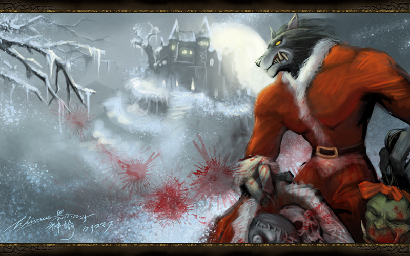 圣诞狼人 画完了