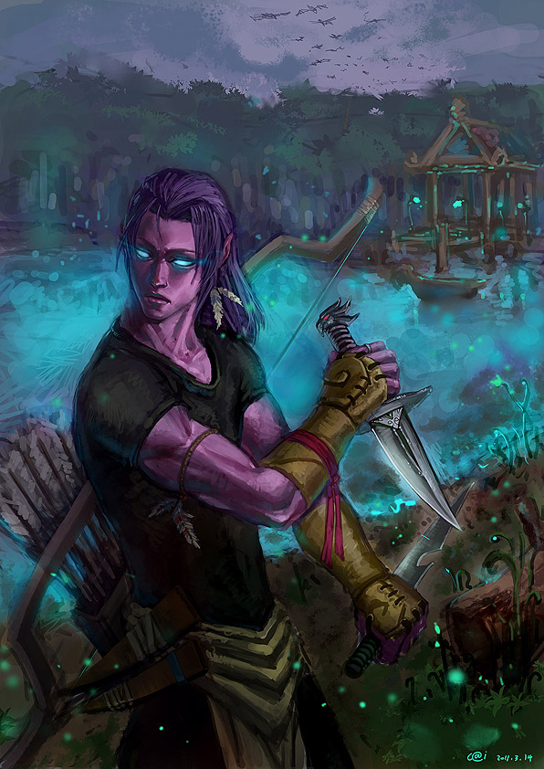 与wow绝对有关暗夜男紫发无面纹