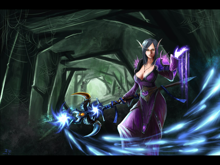 原创矿洞血精灵术士妹子15楼更新渣渣渣过程