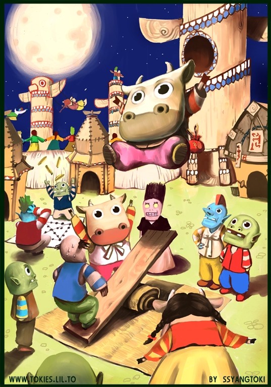 雷霆崖的晚上看着篝火燃起