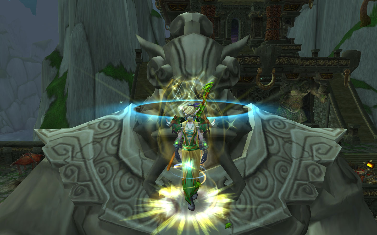 布甲我是热爱大自然的牧师绿色异域巨魔风情布甲幻化