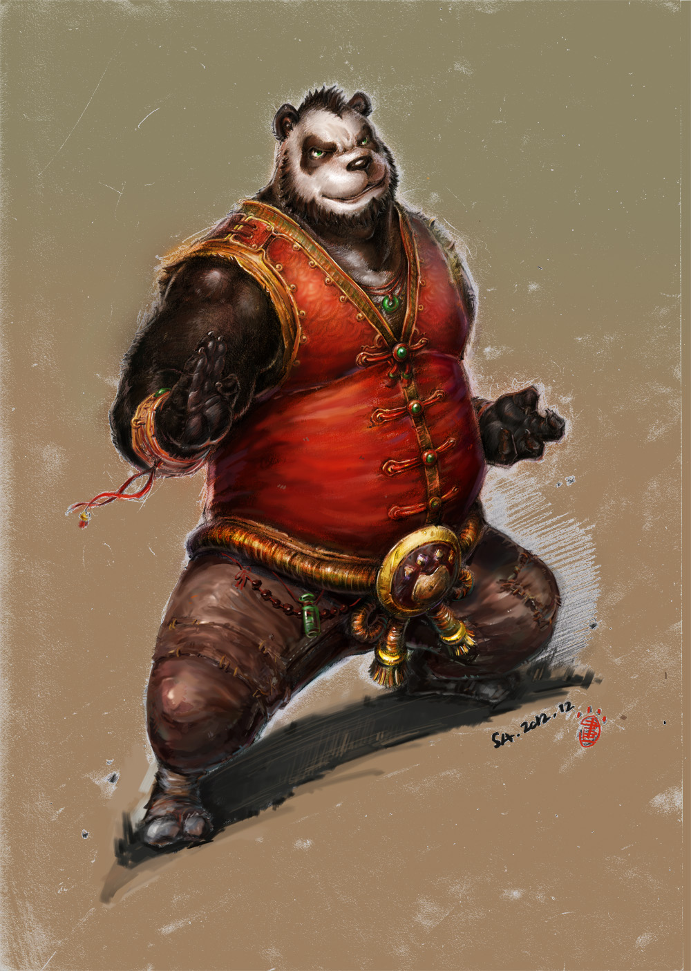 原创吃俺一击震山掌