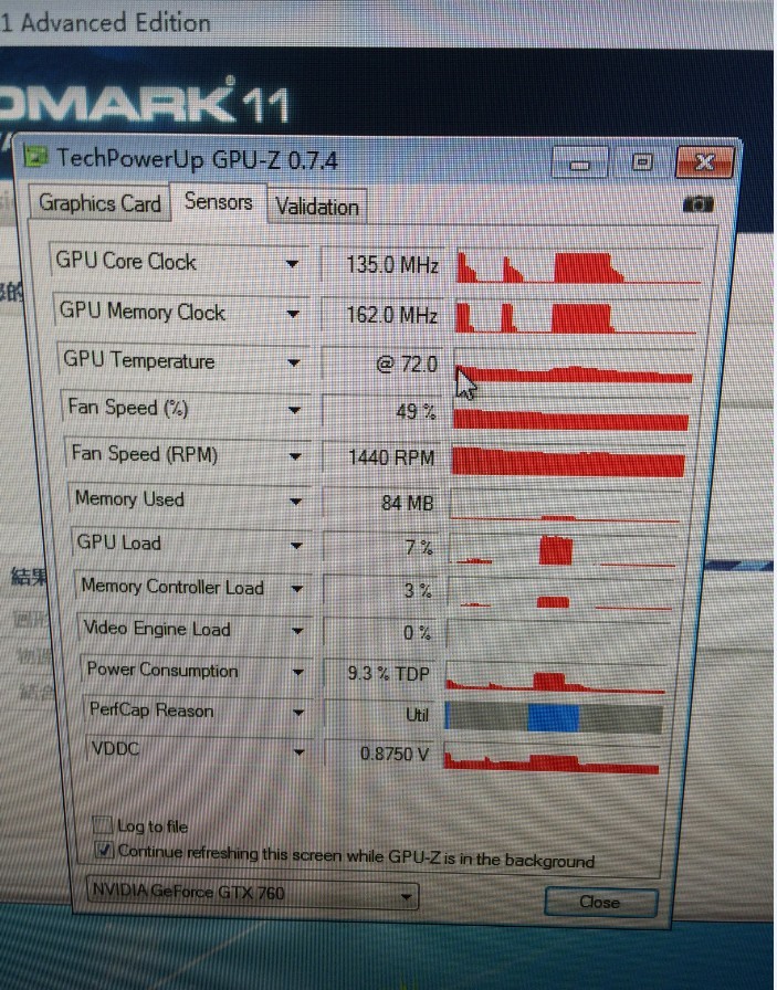 gtx 760 2gb sc w acx cooler 1072mhz(boost clock 1137)跑分图