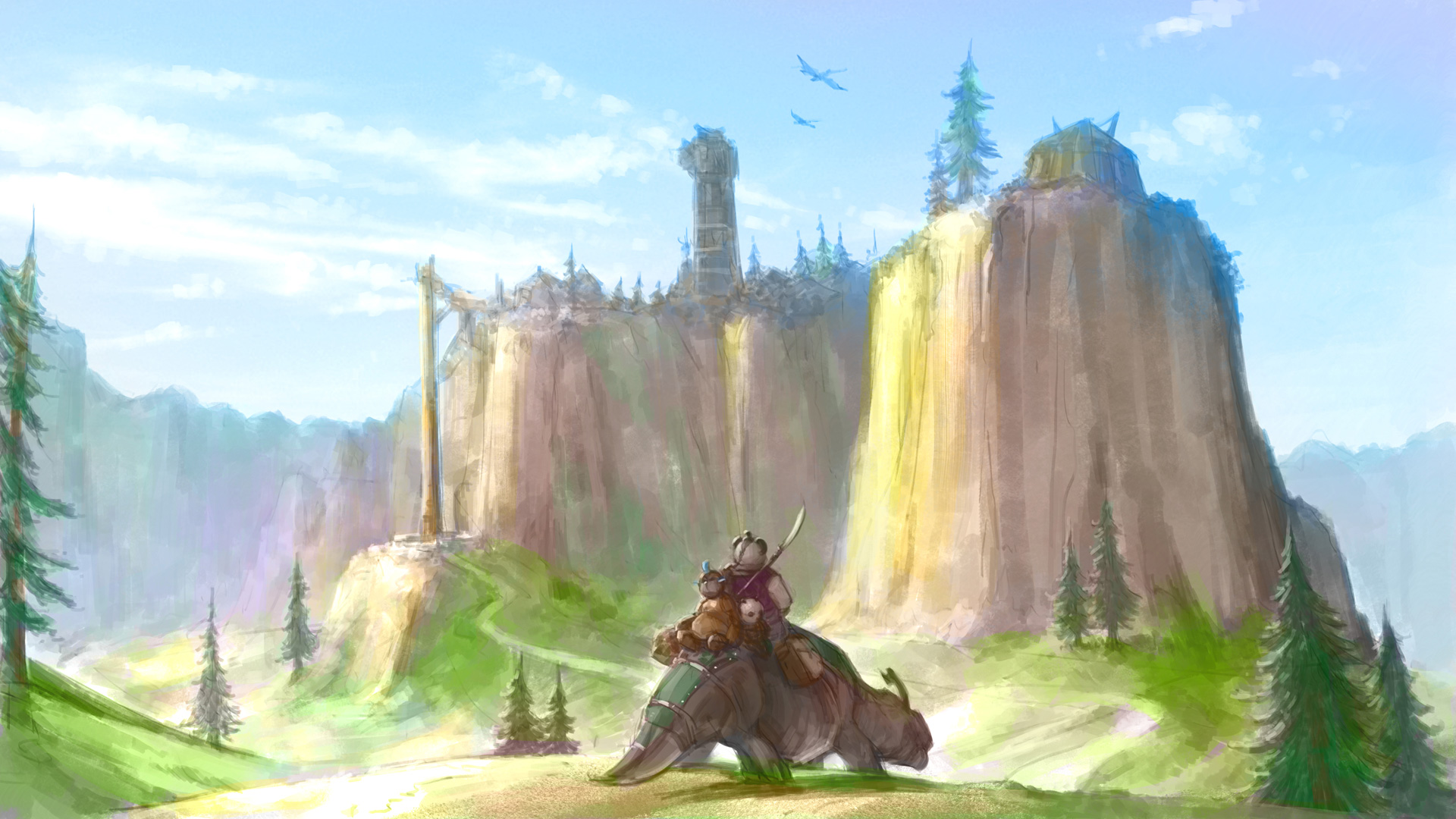 画雷霆崖的天空非常的蓝