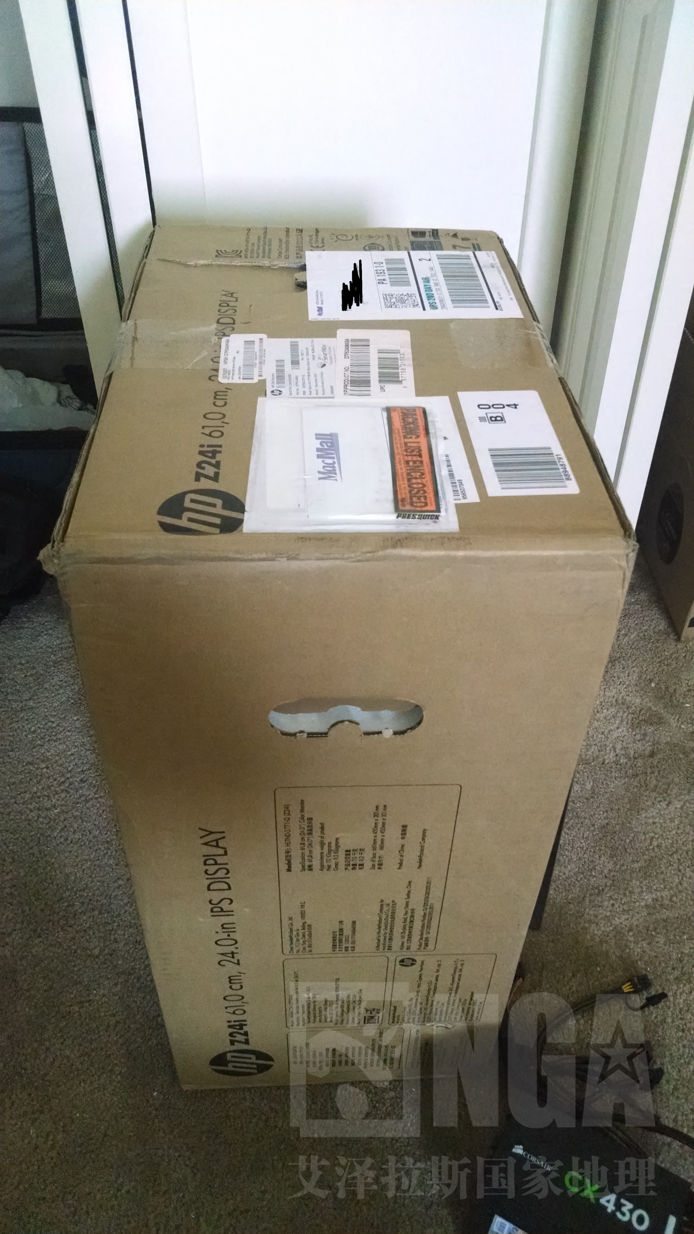 作业贴hpz24i显示器简易开箱24寸ips非pwm1610的一个好选择