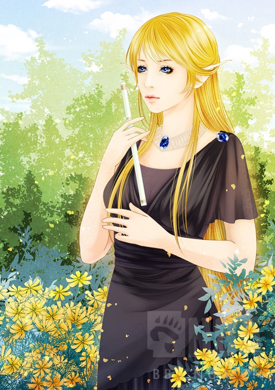 洞窟原创作品:跑团人物卡立绘 拉斐尔·日炎