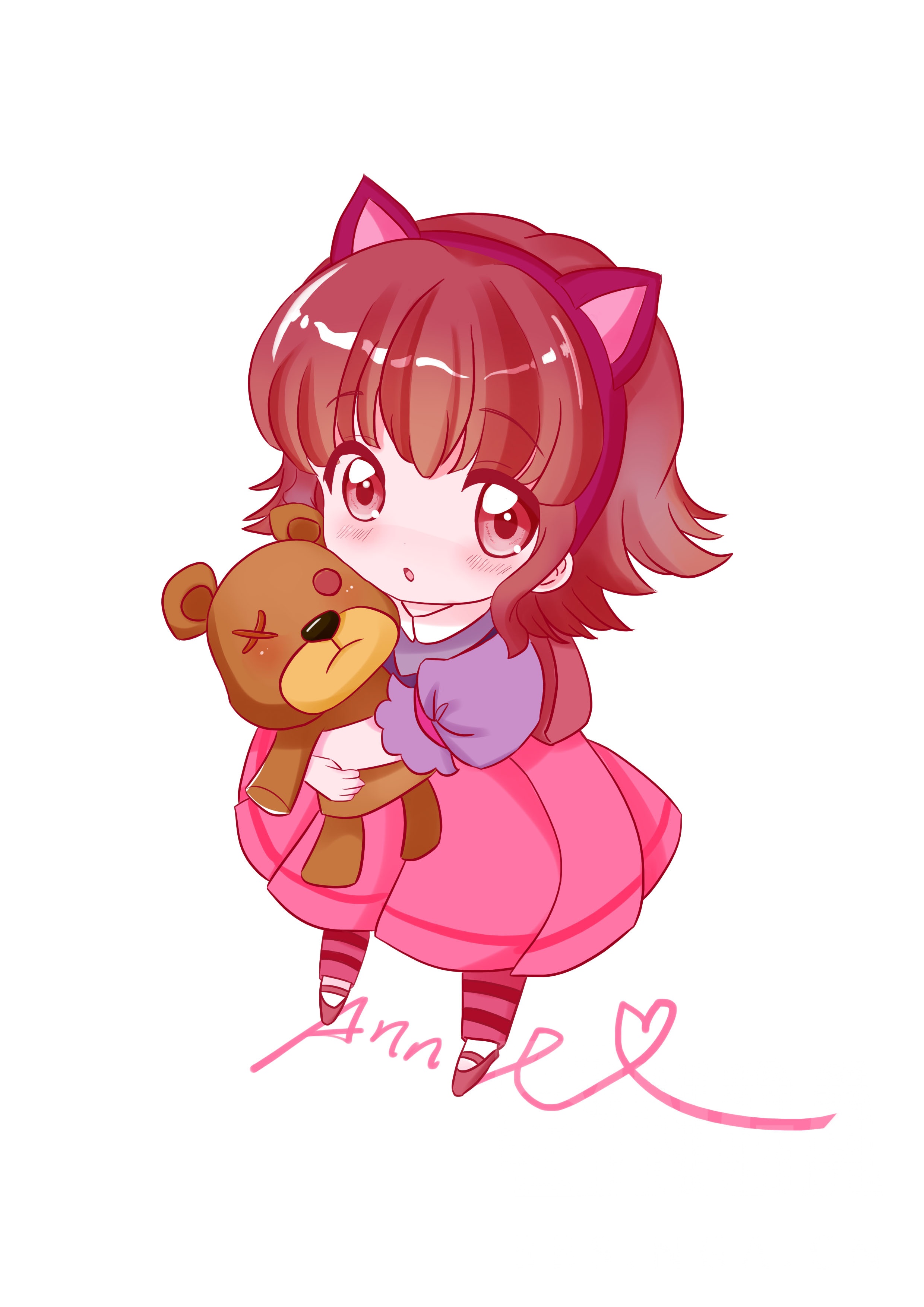 手绘安妮没错这是我和安妮的合影我是那只熊