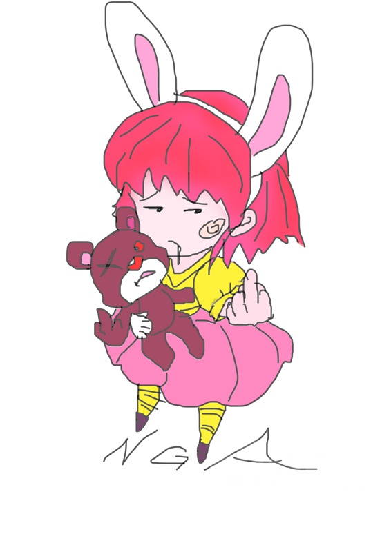 手绘安妮没错这是我和安妮的合影我是那只熊