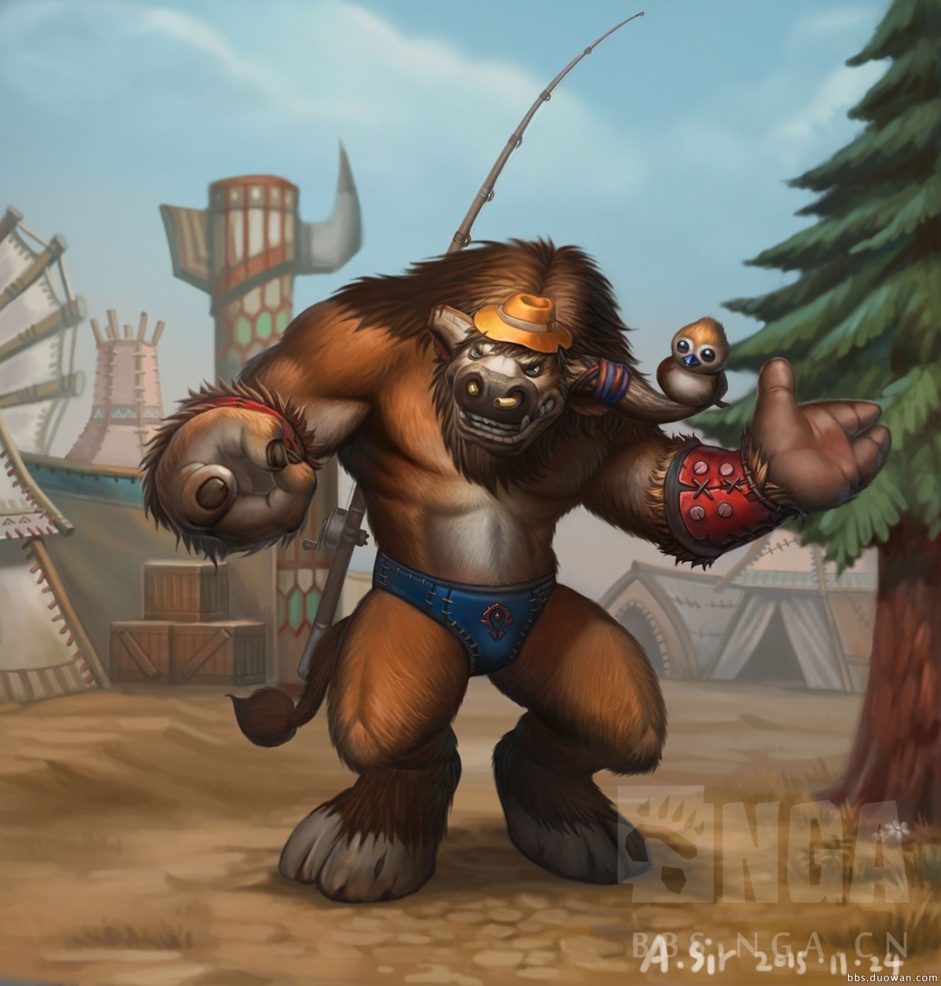 原创作品《我的部落》《部落的情》《欢迎来到雷霆崖》 画了一系列