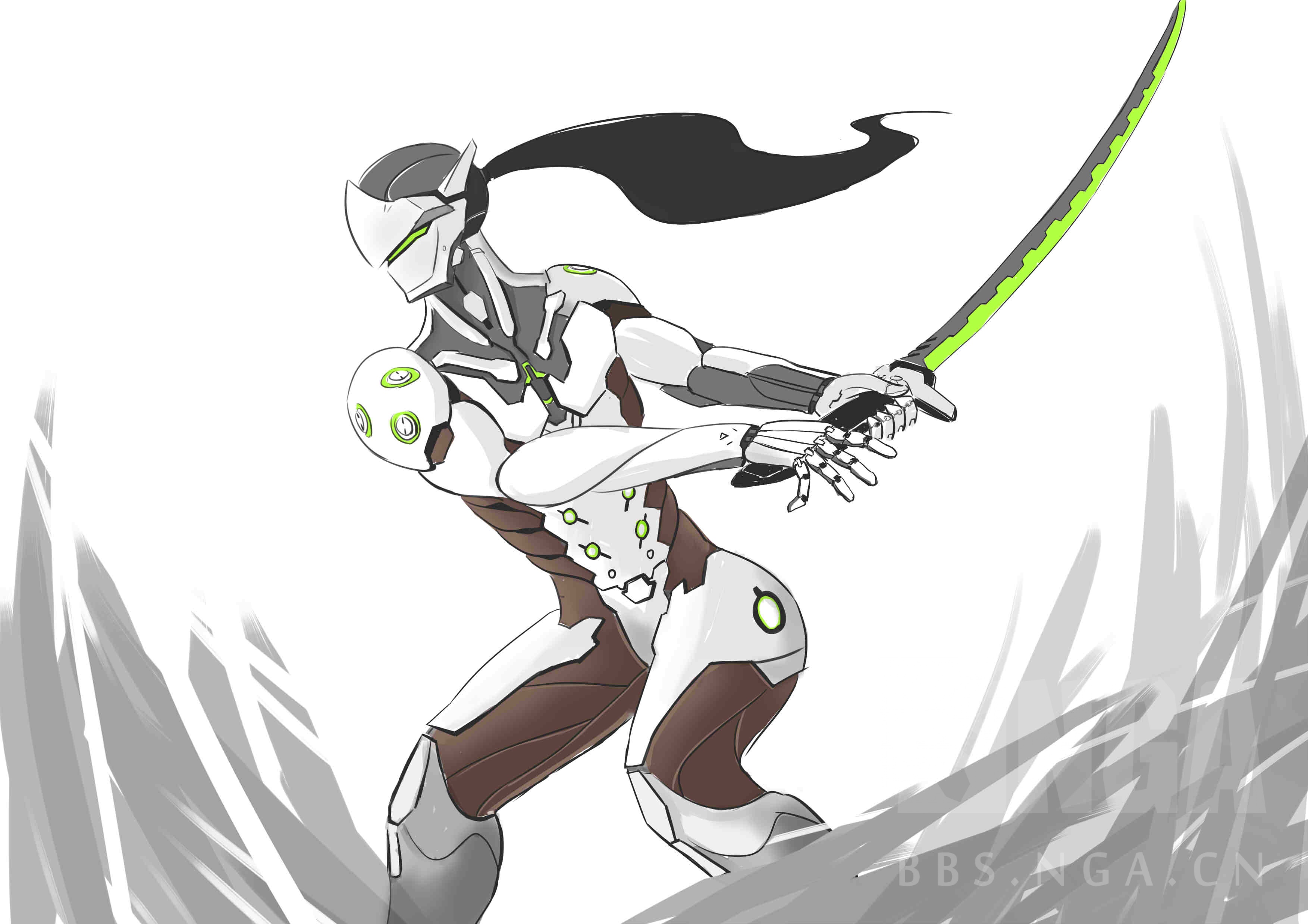 源氏真的真的好酷炫今天终于把拖了一个月的坑给画好了新添加天使表情