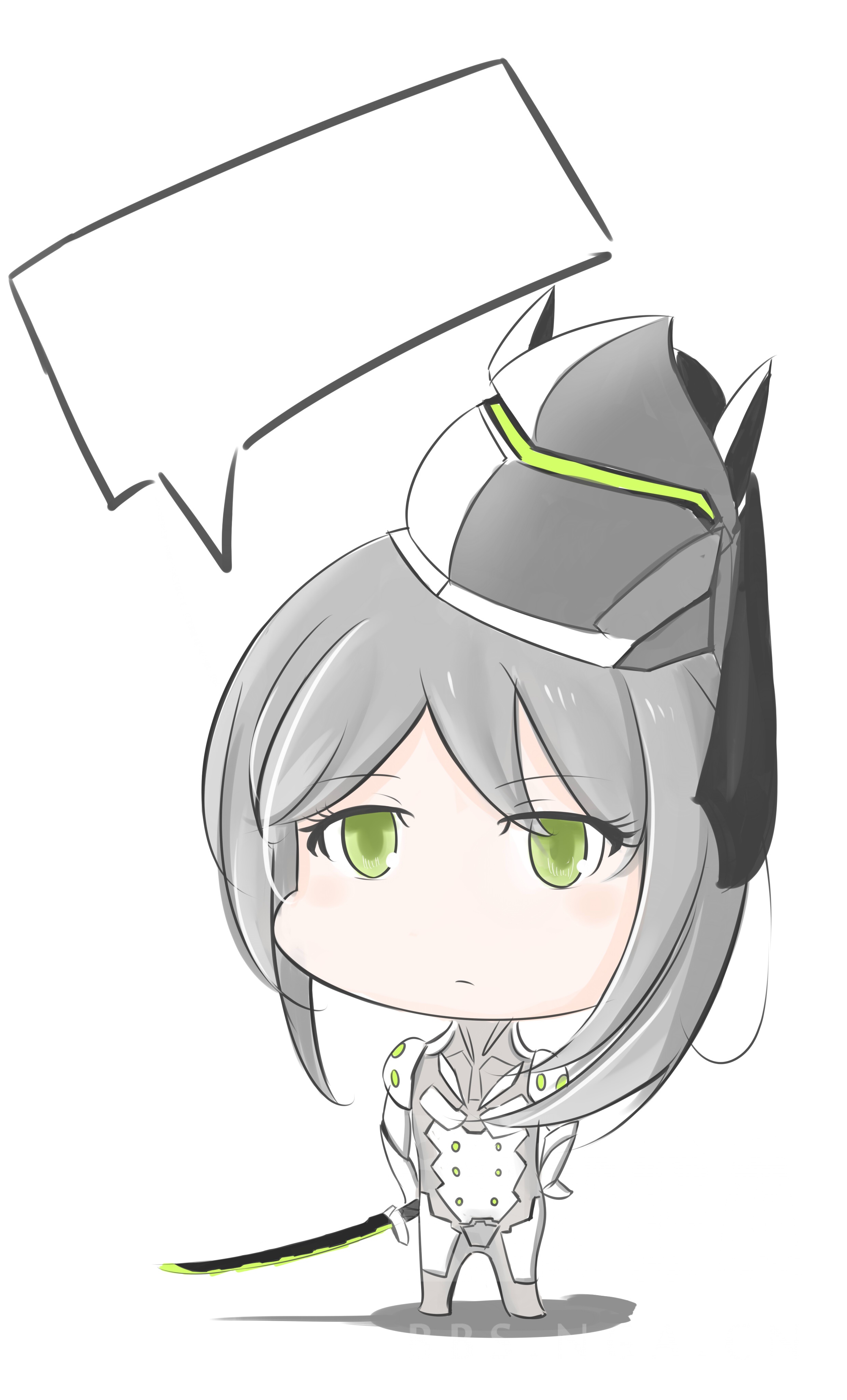 同人创作q版源氏娘化细化终于完成了双画风源氏新加了绿色头发的源氏