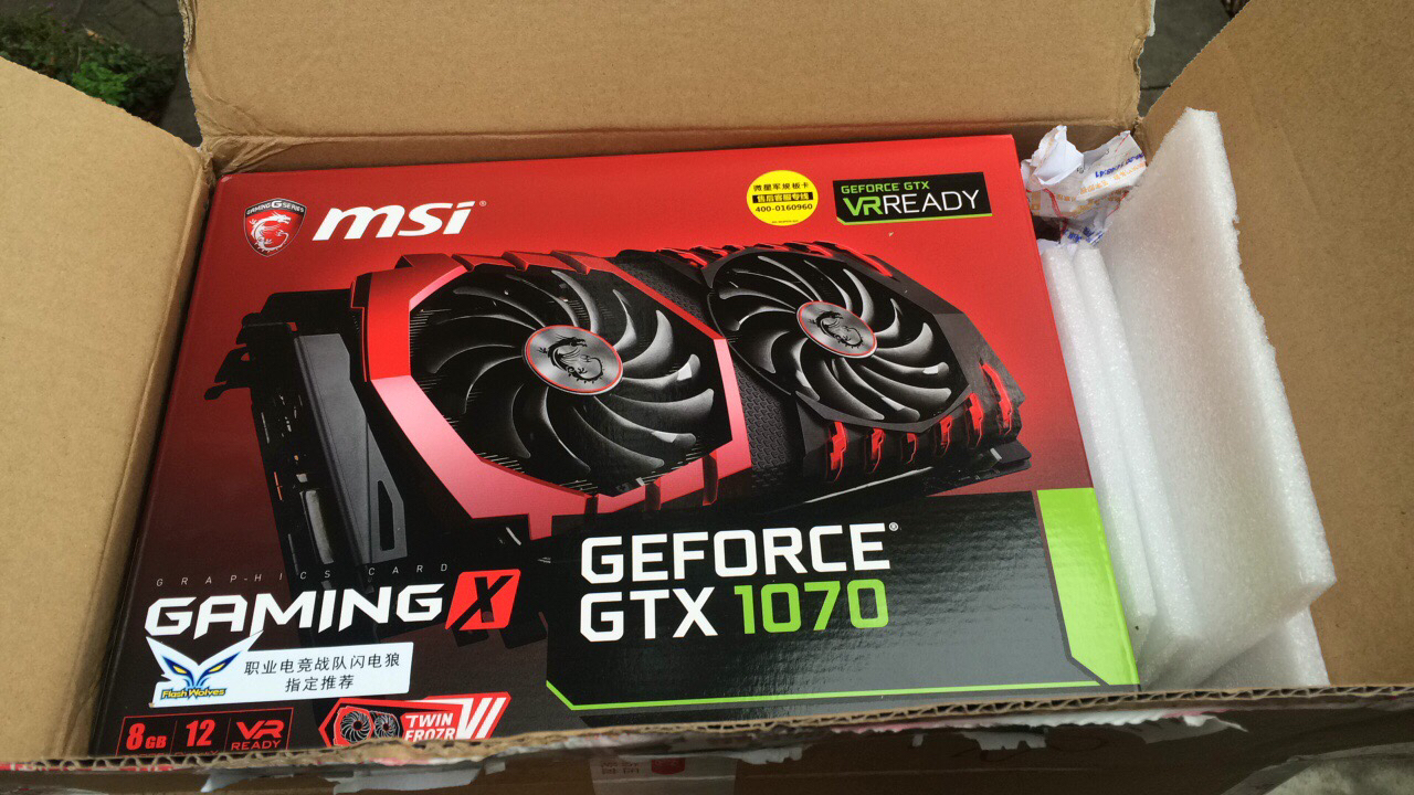 微星1070简短开箱和娱乐大师跑分