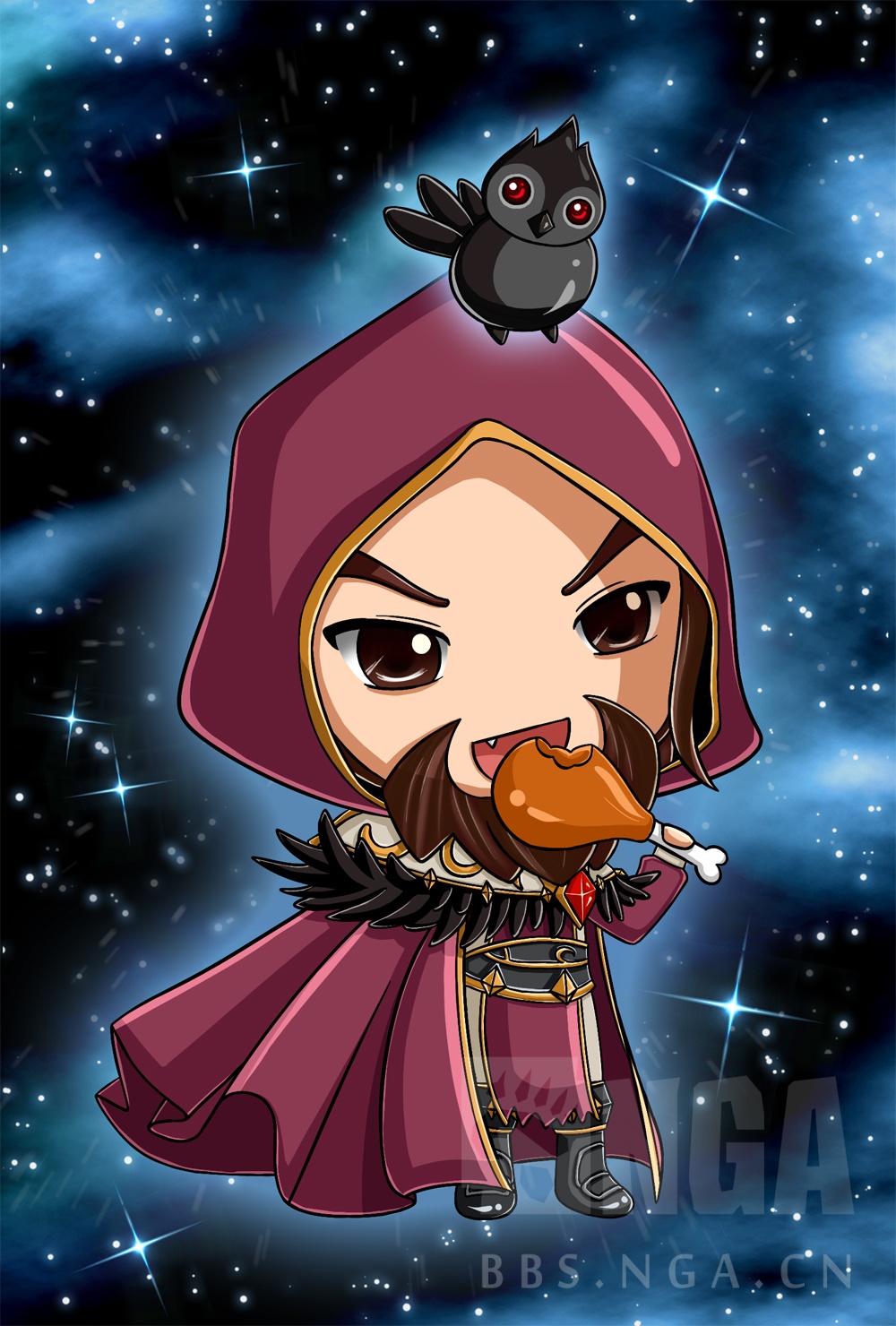 文学素养原创板绘q版虎牙麦迪文拿老夫的鸡腿杖来已抽奖