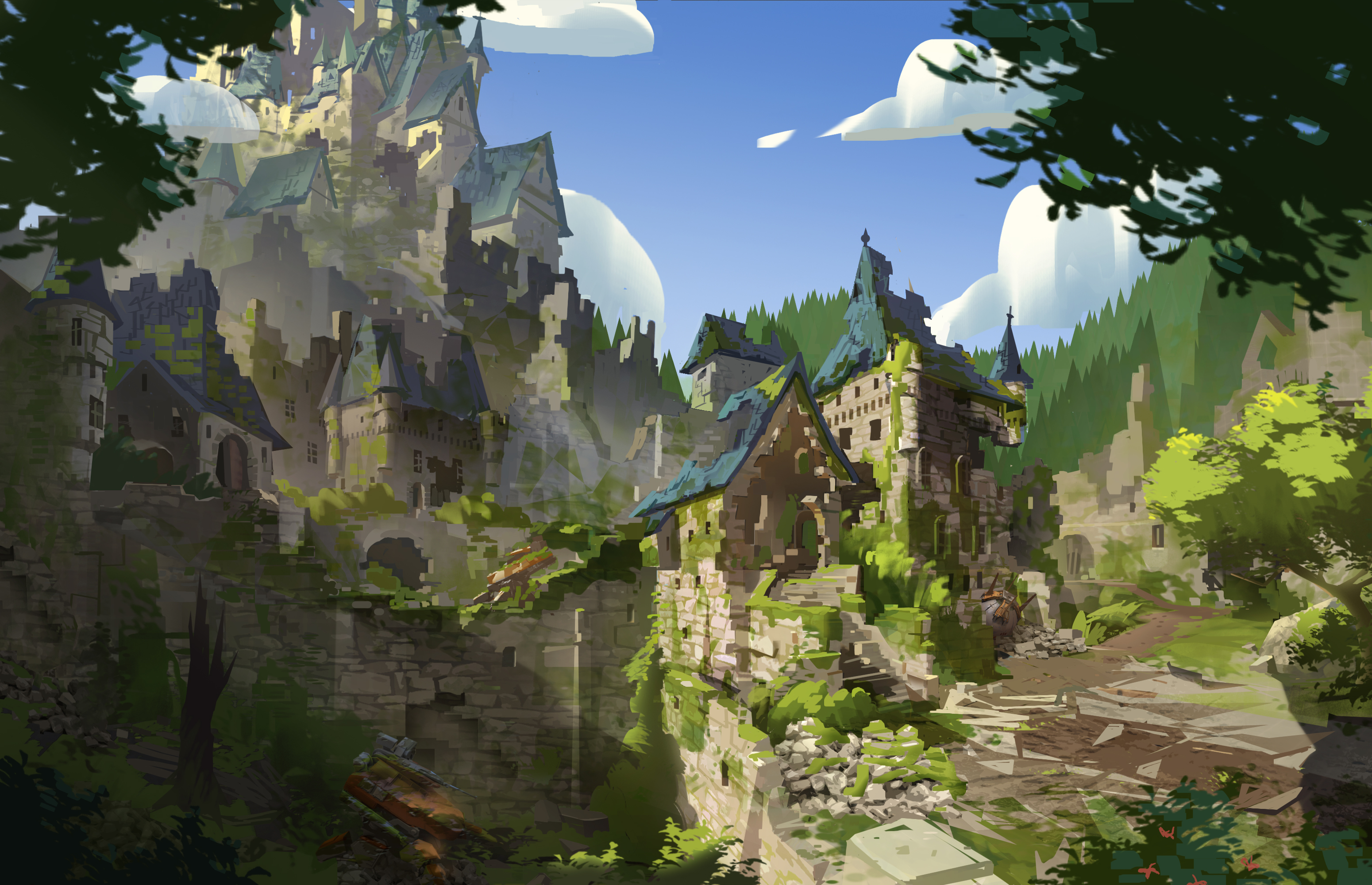 搬运暴雪官方截图原画新地图艾兴瓦尔莱因哈特新皮肤动画最后的堡垒原