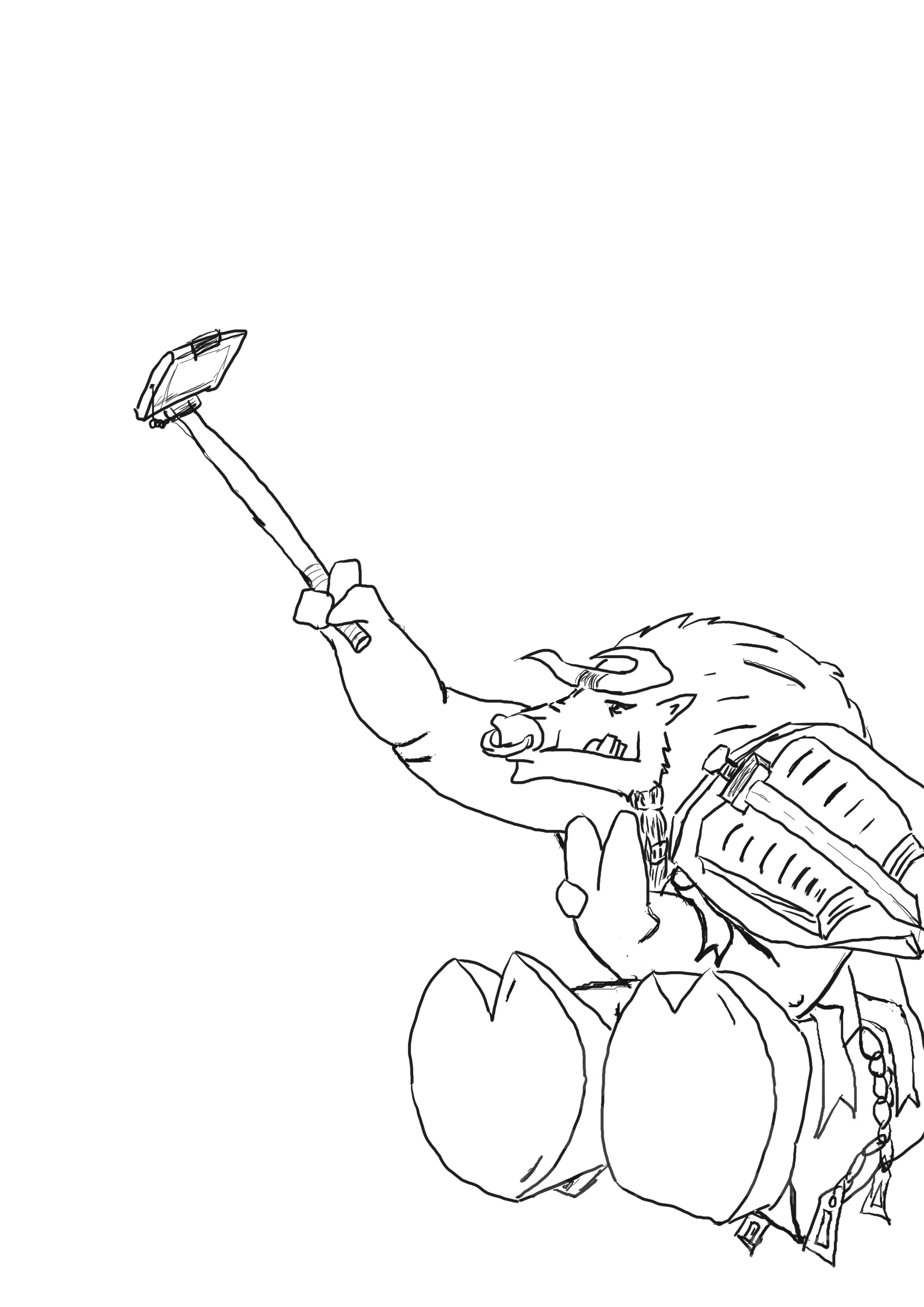 草图初学者灵魂画手映朋友的要求画的牛头骑士