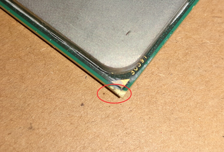 硬件求助cpu摔烂了个角能点亮会不会有后遗症