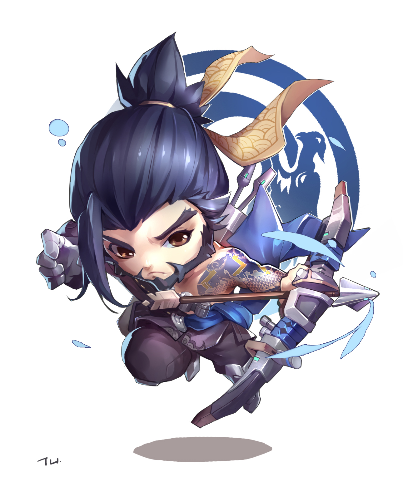 原创几张q版ow天使dva小美猎空半藏秩序