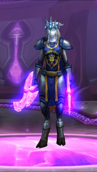 锁甲女德莱尼萨满想问问各位有没有帅气逼人的幻化