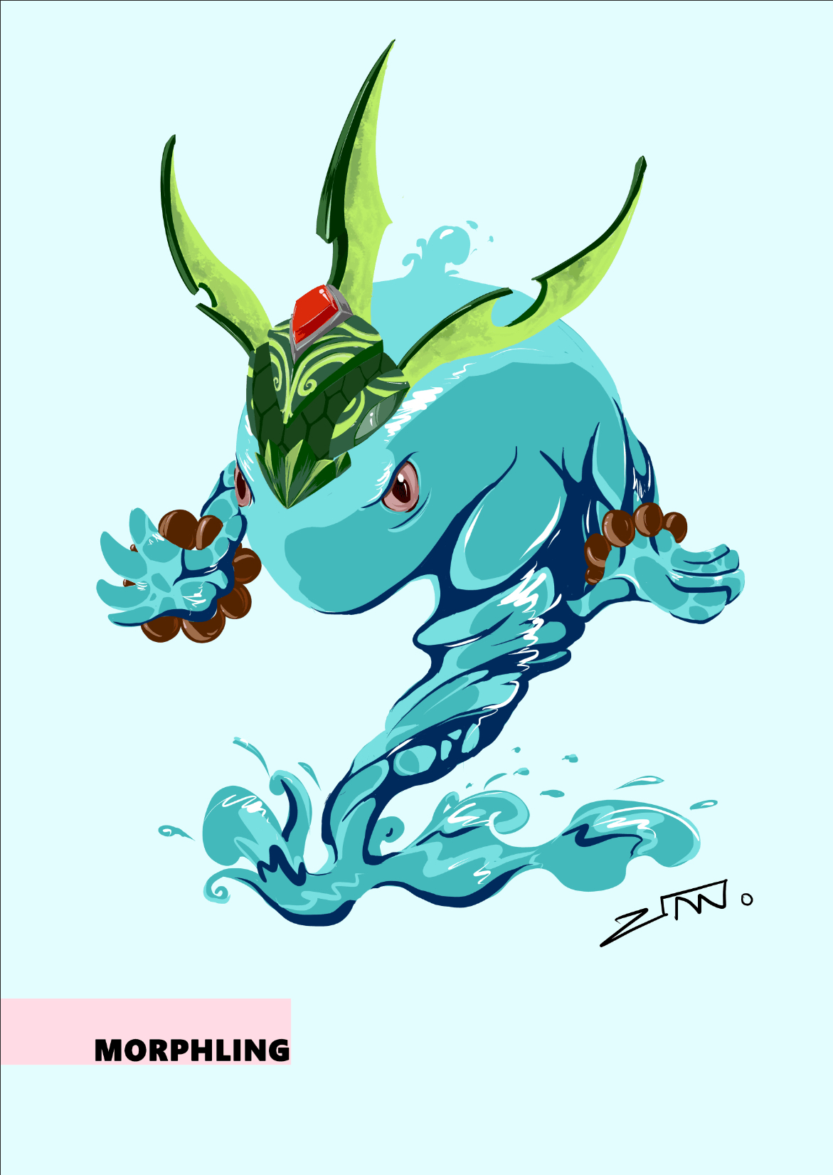 画了一个小水人.感觉萌萌哒.