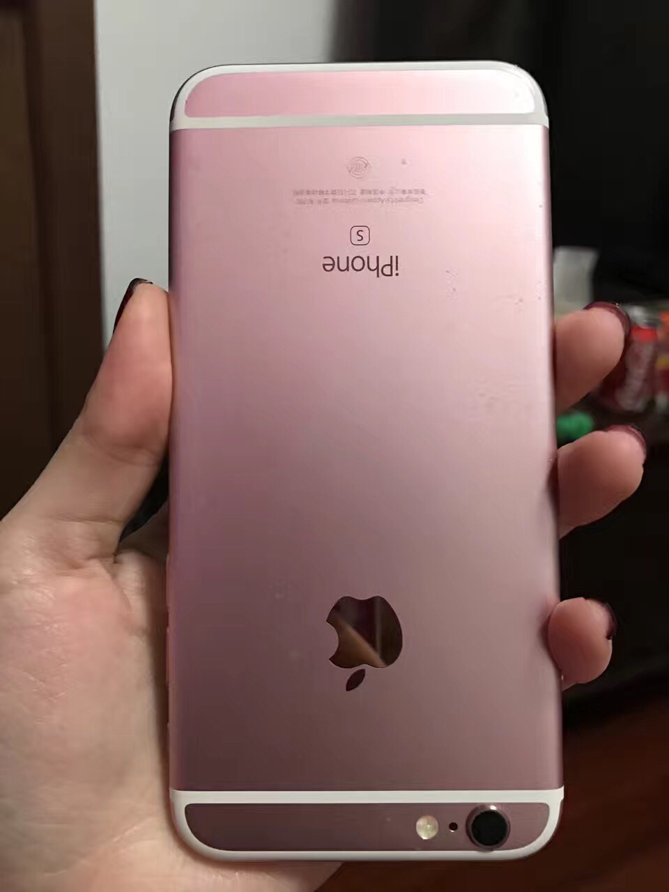 二手手机破旧苹果6s64g玫瑰金女生用