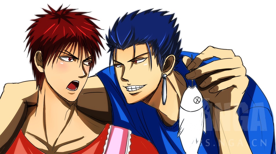 红a和青峰 声优黑皮梗 这张图是和基友的合绘 她画草稿我描线上色