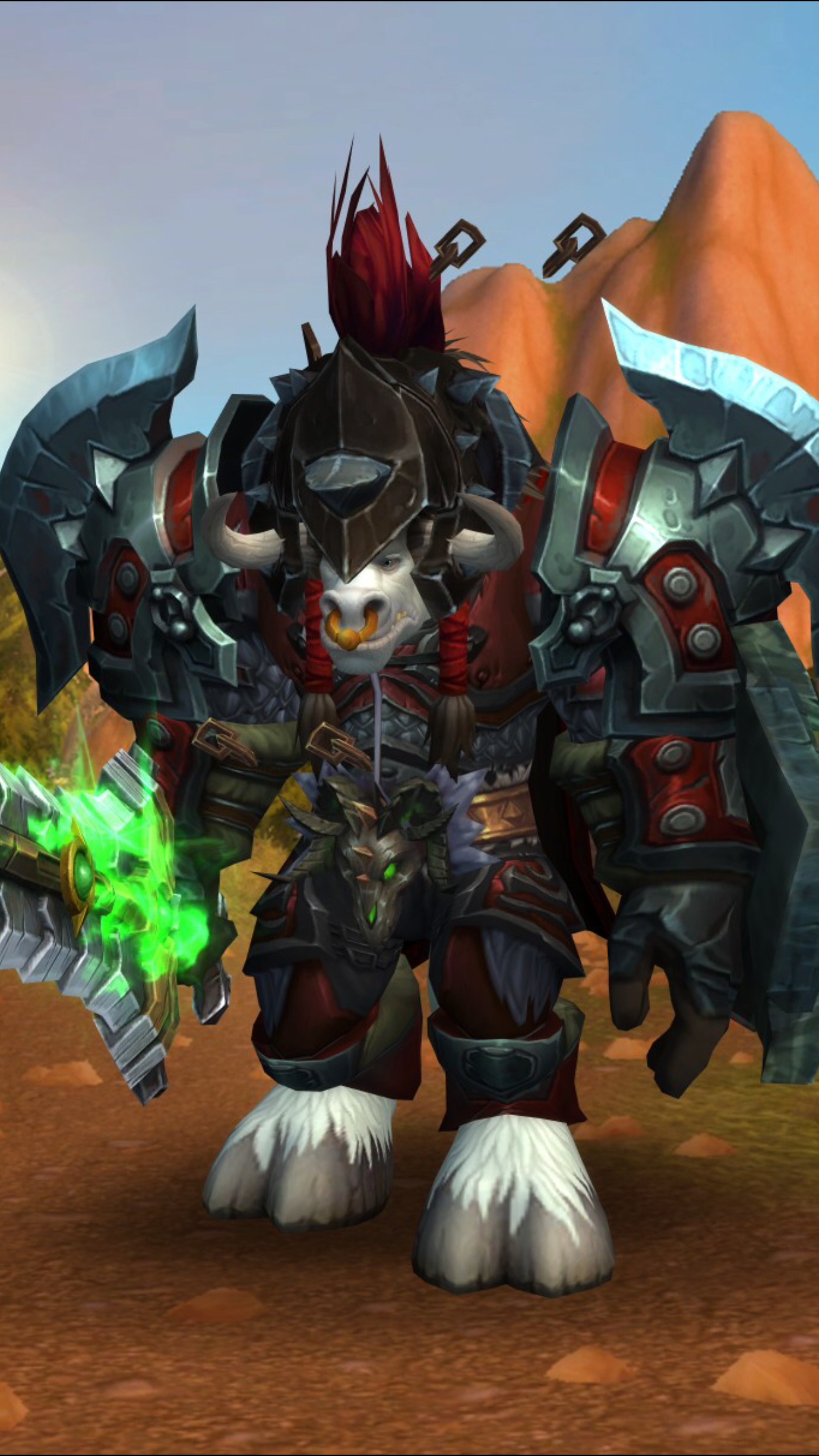 分享一发红色牛头人板甲幻化,给点意见哈