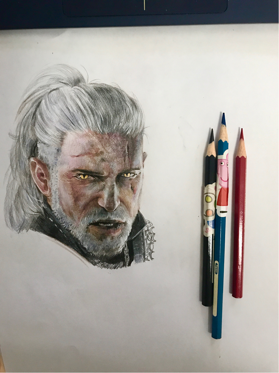 原创巫师3白狼彩铅