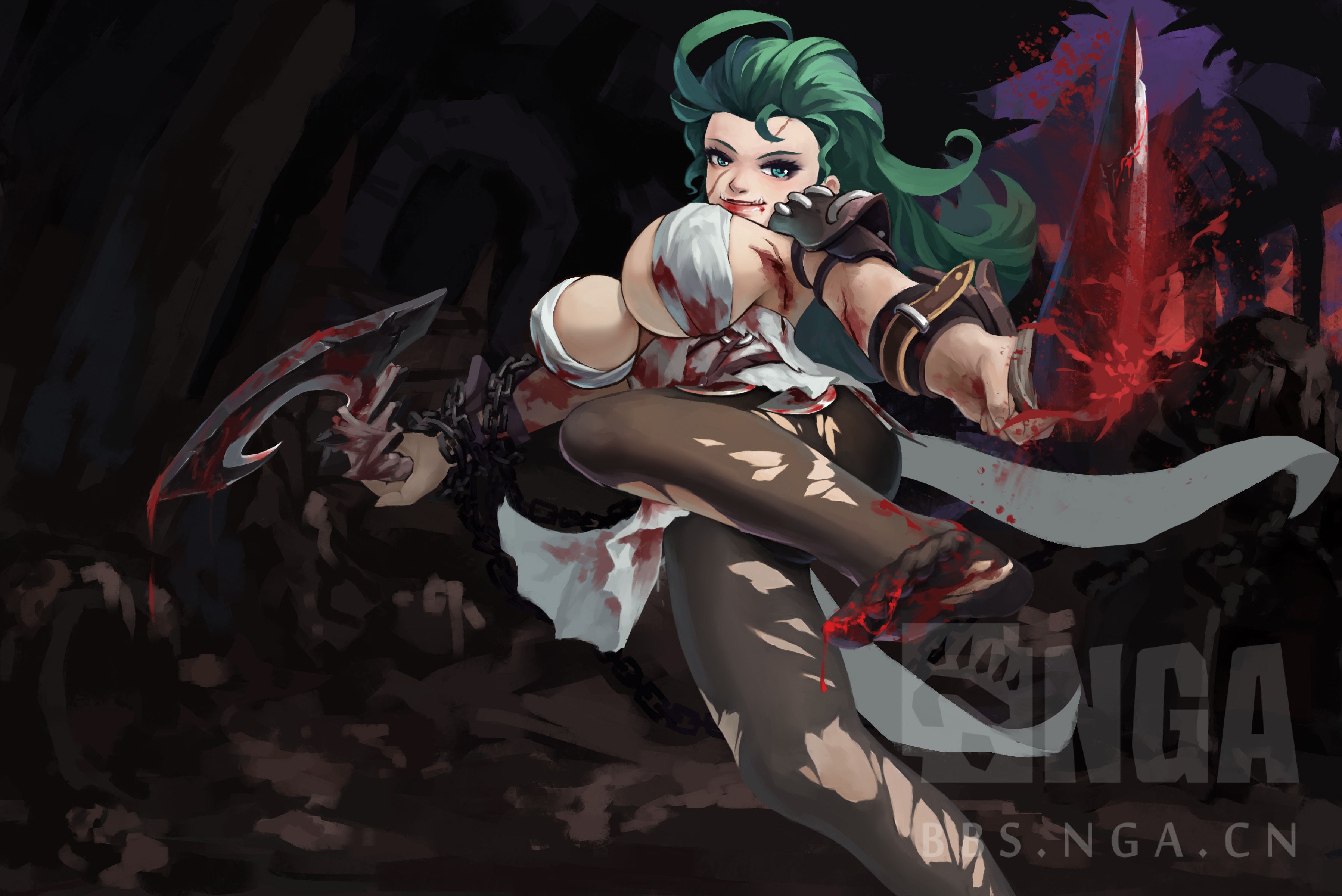 因为某个坛友提议,就随手画了个娘化屠夫,结果成这样了.