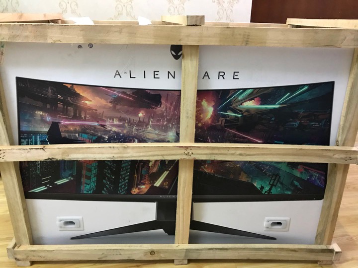 外星人曲面显示器AW3418到位,求教Macbook