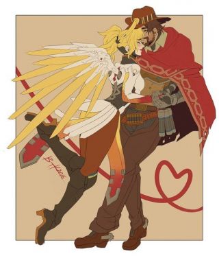 求一张麦克雷x天使的cp图