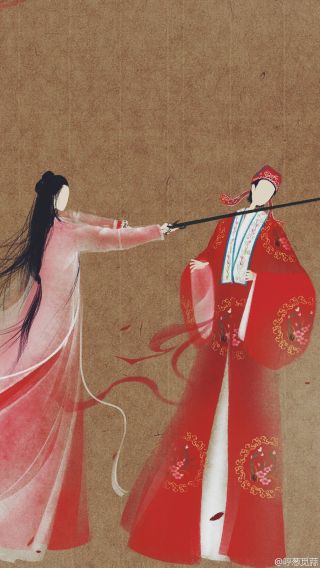 求一张紫霞持剑砍至尊宝的壁纸