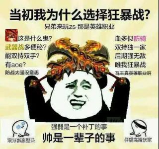 哪位老哥可以分享下狂暴战的图这个是武器战的