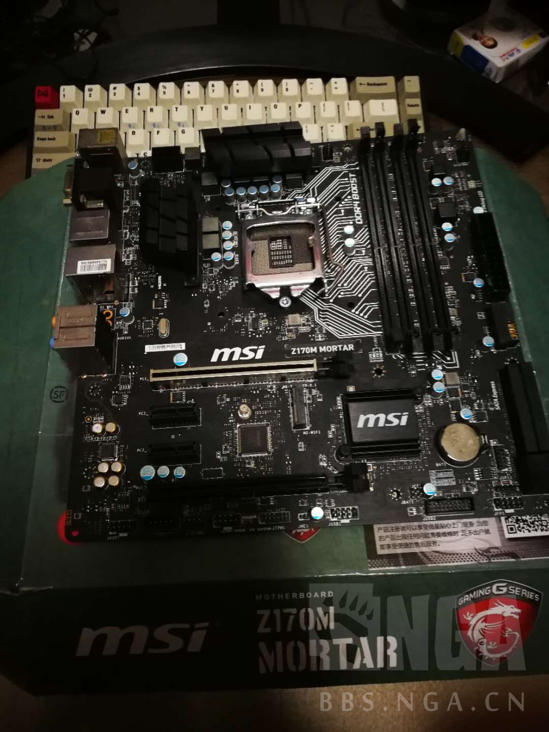 电脑硬件出盒装i56402p可以超外频和微星z170mmortar打包送战虎a40