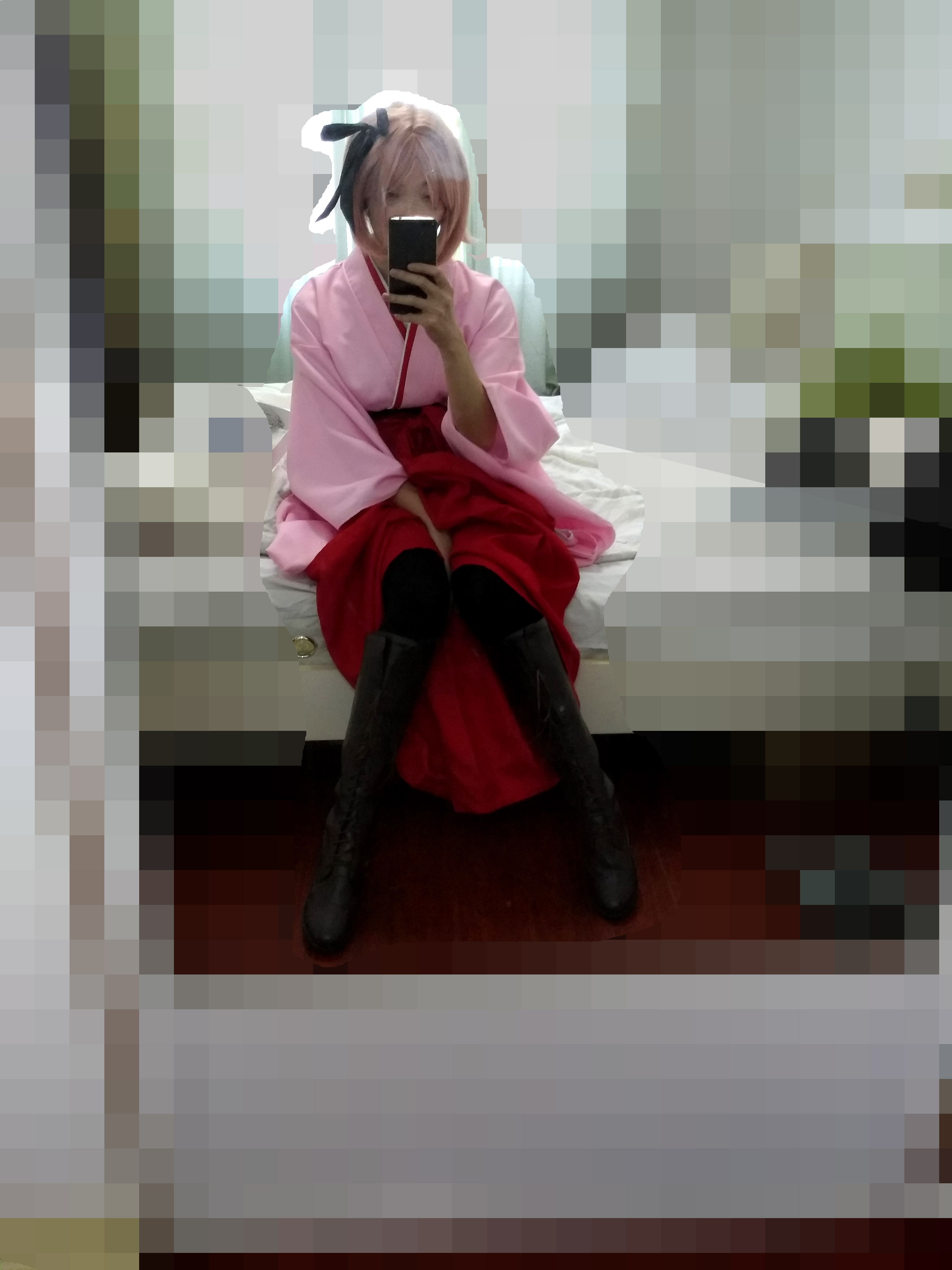 [厨力放出a] [女装]冲田さん大胜利,既然有了羽织,把你的那套粉色的女