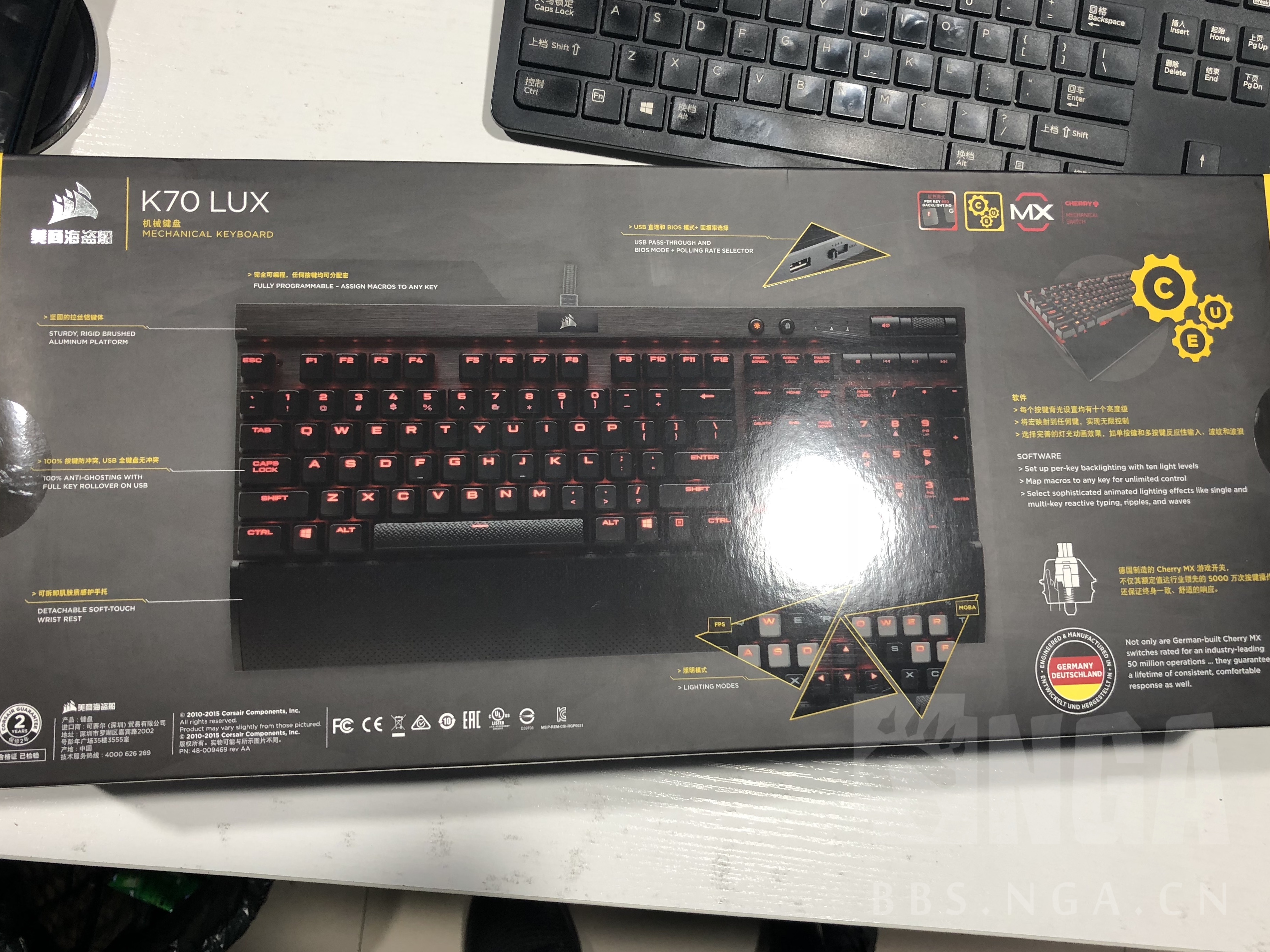 游戏外设换新的未拆封海盗船k70红光红轴已出