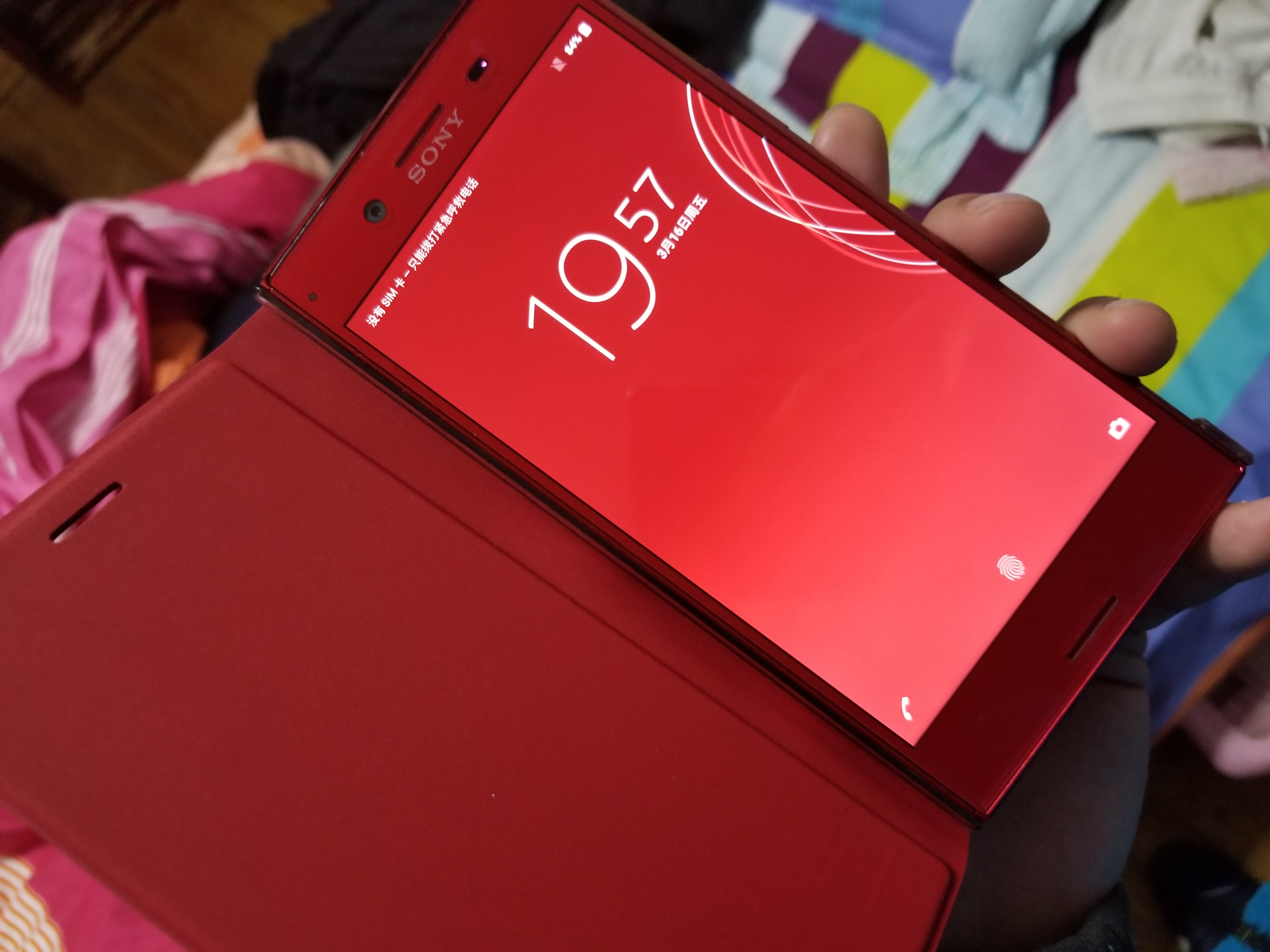 开箱索尼朱砂红xzp礼盒