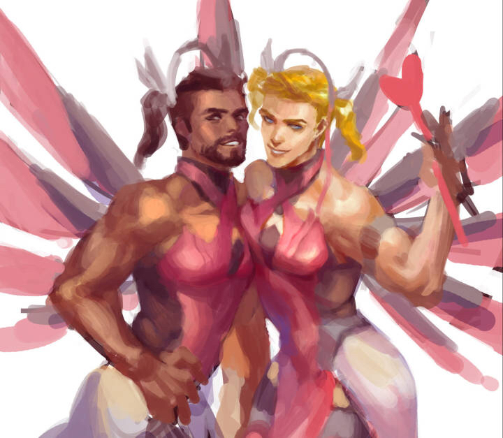 求一个粉红天使男性版的恶搞图