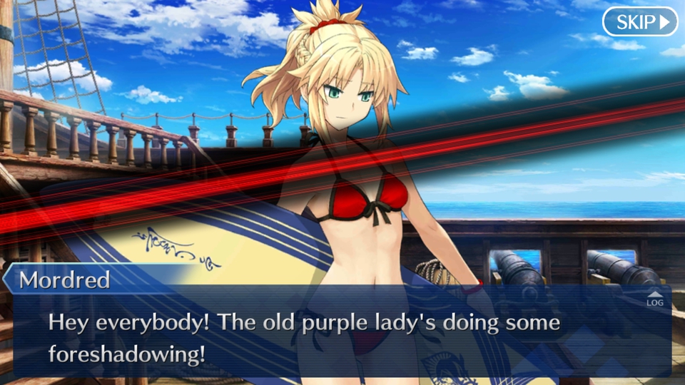 [美服]泳装二期剧情英文,紫色的老……啊不,年轻美丽的斯卡哈