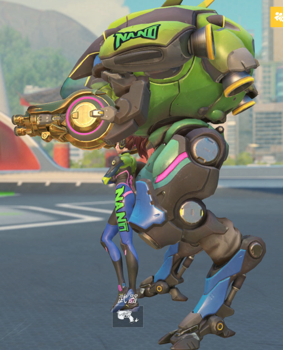 [分享] d.va新紫皮肤[纳米科技]单马尾发型与金武器细节