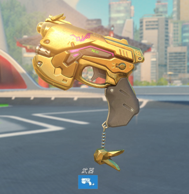 [分享] d.va新紫皮肤[纳米科技]单马尾发型与金武器细节