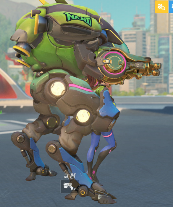 [分享] d.va新紫皮肤[纳米科技]单马尾发型与金武器细节