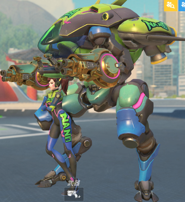 [分享] d.va新紫皮肤[纳米科技]单马尾发型与金武器细节