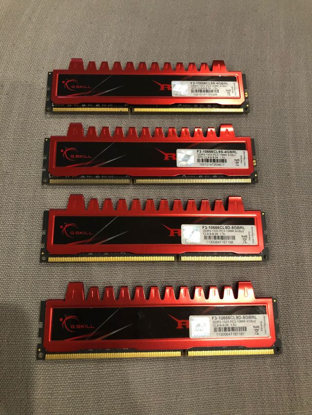 [电脑硬件] 芝奇红钢牙 ddr3 1333 4g*4 450包顺丰 希捷1t硬盘160包