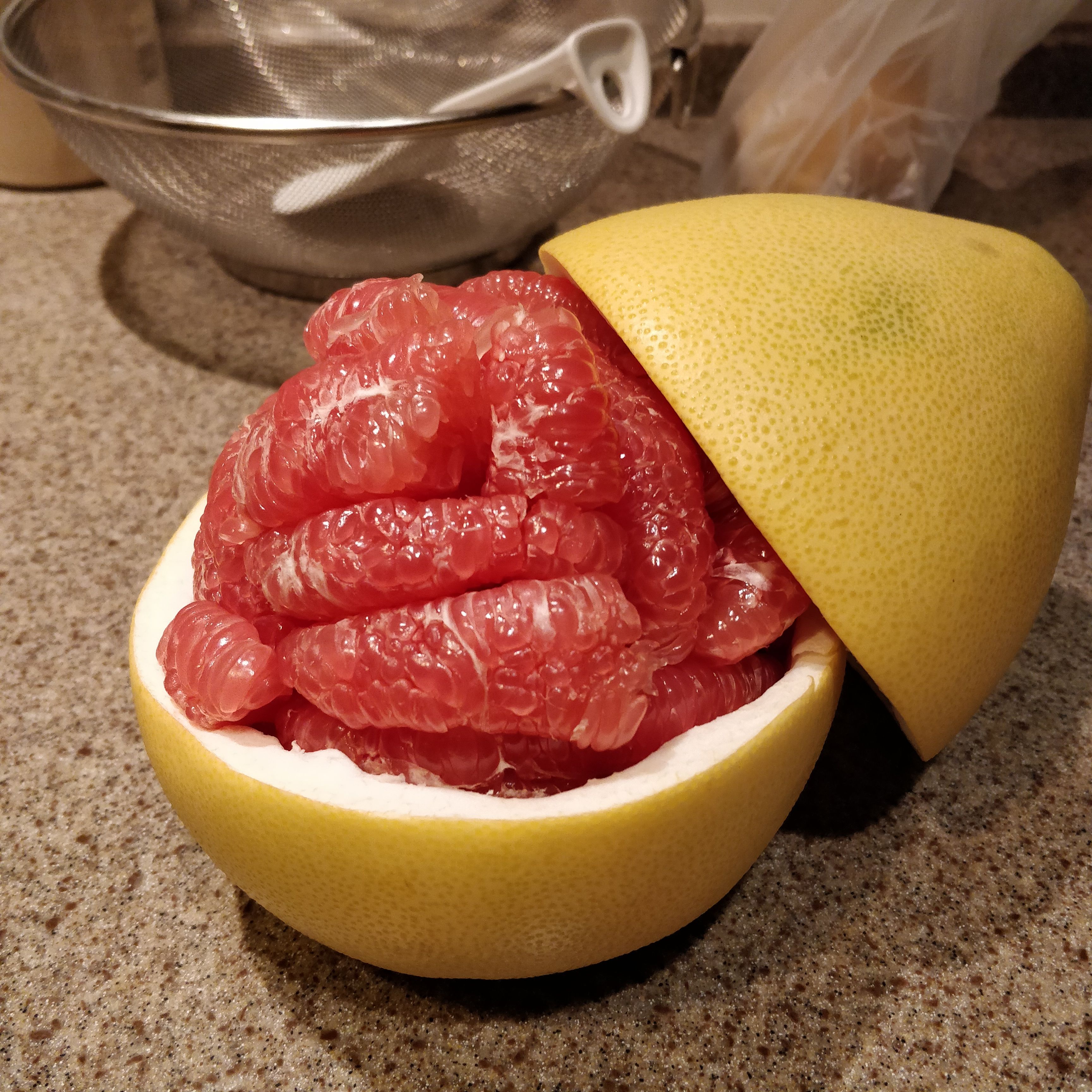 柚子剥好的图片真实图片