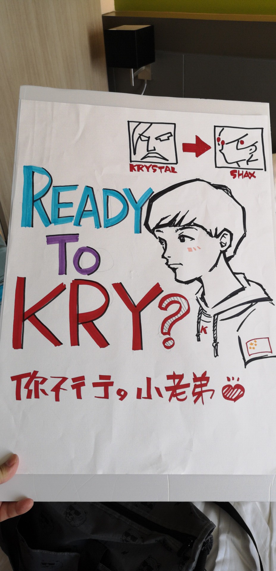 感谢小伙子们应援牌子我画了这么久第一次觉得被本尊拿在手里是我的